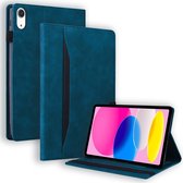 Lunso - Geschikt voor iPad 10 (2022) - Luxe Bookcase hoes - Blauw