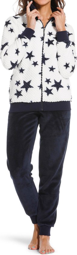 2-delig huispak voor dames, fleece huispak voor dames, lange joggingpak