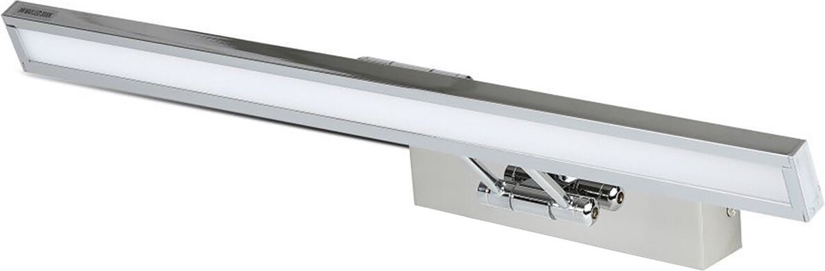 LED Spiegelverlichting - Schilderijverlichting - 8W - Natuurlijk Wit 4000K - Mat Chroom - Aluminium