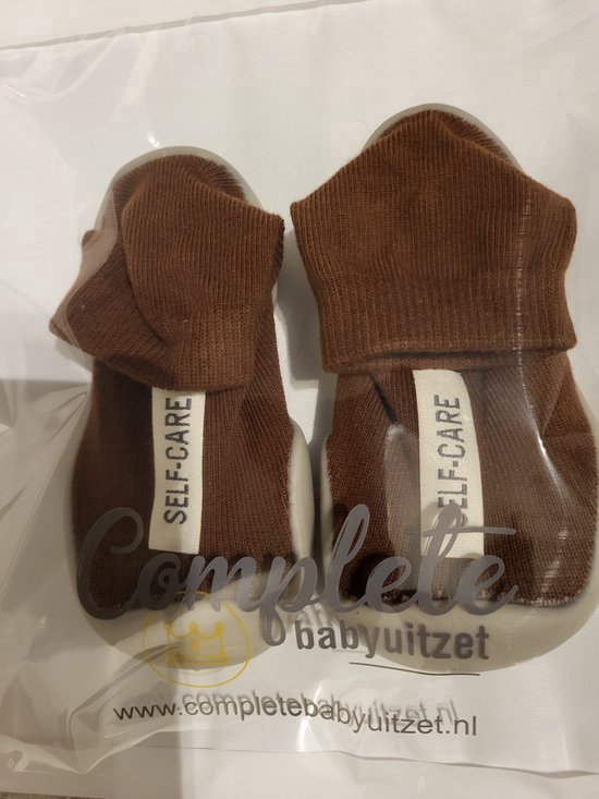 Antislip baby schoentjes - eerste loopschoentjes – Completebabyuitzet - maat 20,5 – 12-18 maanden – 13 cm - Mocca Bruin - Merkloos
