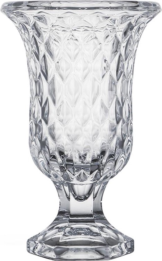 Giftdecor - Bloemenvaas - Diamonds transparant glas - 15 x 24 cm