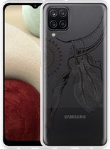 Hoesje Geschikt voor Samsung Galaxy A12 Boho Buffalo Skull