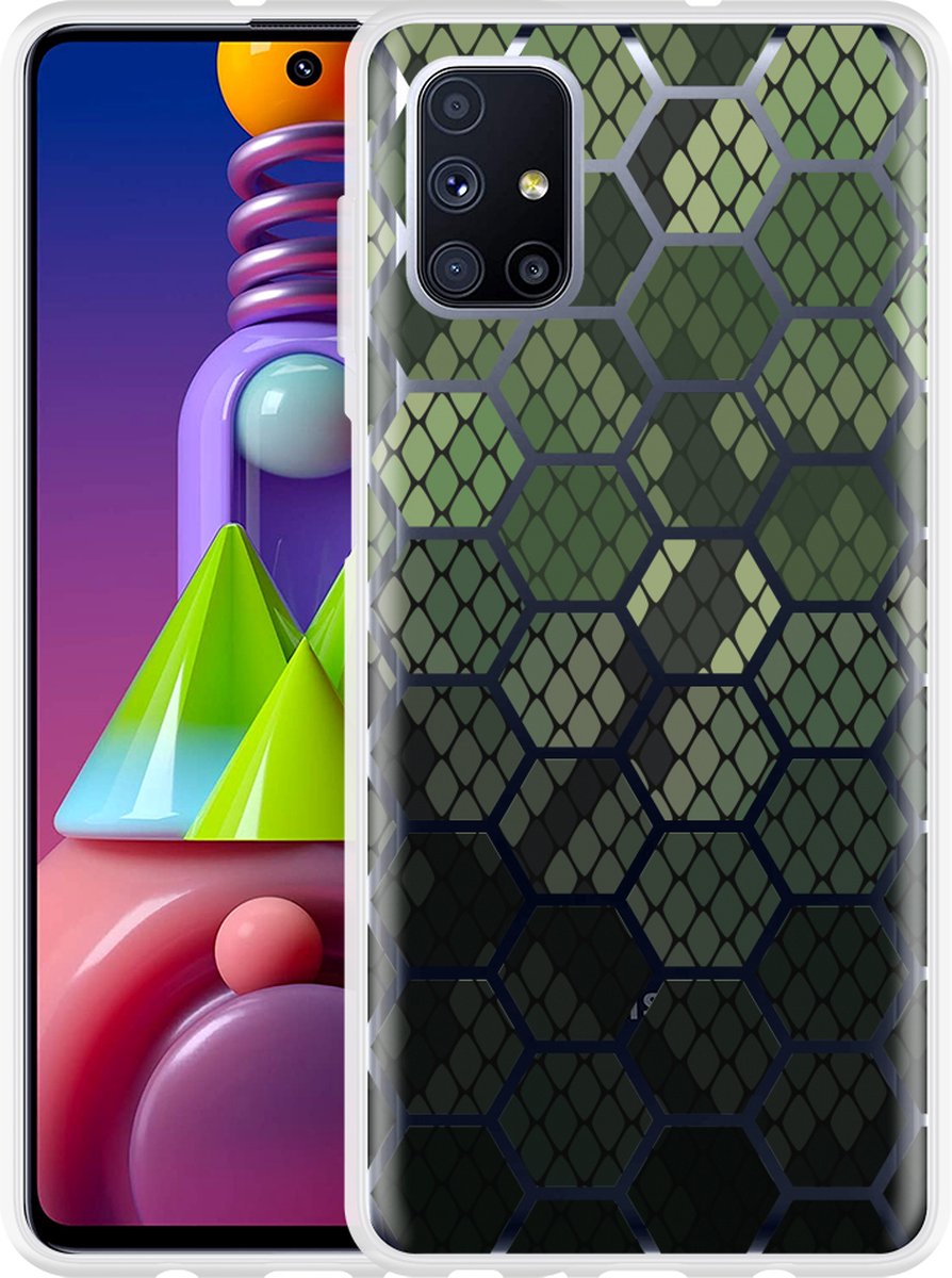 Samsung Galaxy M51 Hoesje Snakeskin Honeycomb - Designed by Cazy - Cazy
