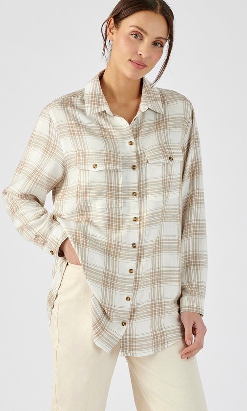 Damart - Tuniekblouse pure viscose Lenzing(TM) EcoVero(TM) - Dames - Beige - 48