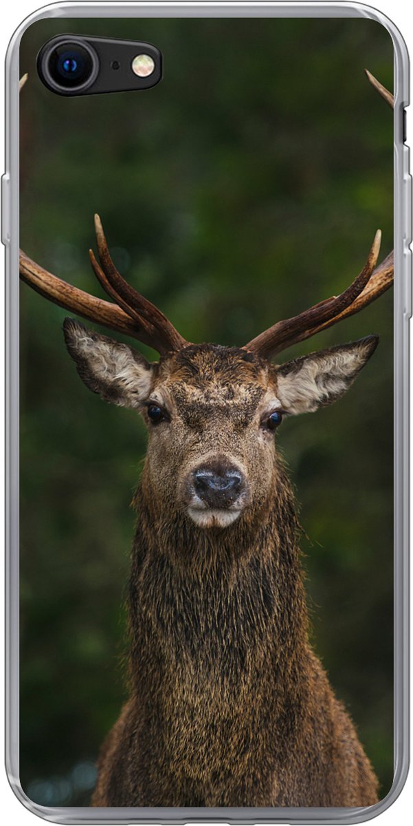 Telefoonhoesje Geschikt voor iPhone 7 hoesje - Hert - Gewei - Natuur - Siliconen Telefoonhoesje Telefoonhoesje