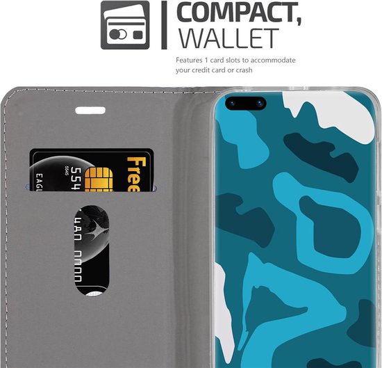 Cadorabo Hoesje geschikt voor Huawei P40 PRO / P40 PRO+ in GRIJS ZWART - Beschermhoes met magnetische sluiting, standfunctie en kaartvakje Book Case Cover Etui