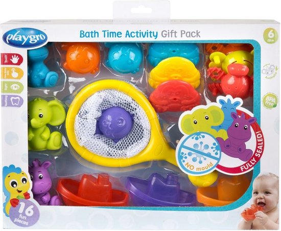 Playgro Activiteiten badgeschenkset – Badspeelgoed - Speelgoed Bad - Baby bad speelgoed - badspeeltjes - waterspeelgoed- baby speelgoed 6 maanden - Cadeauset Baby - Volledig Afgesloten - Geen Schimmel - Badspeelset 14-delig - BPA vrij