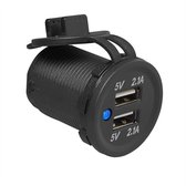 ProPlus Tweevoudige USB-inbouwdoos - 2100mA - 12V/24V - Ø 26 mm