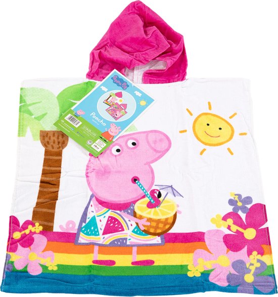 Peppa Pig badponcho - 60 x 120 cm. - Peppa Big poncho handdoek - 100% katoen van Peppa Pig — afbeelding 4