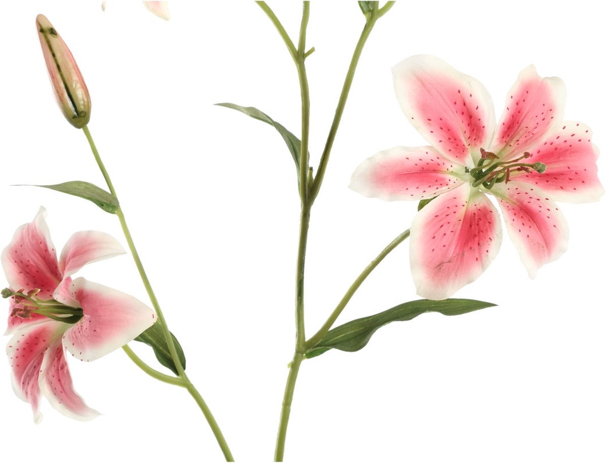 PTMD Lelie Kunstbloem - 115 x 30 x 114 cm - Kunststof - Roze
