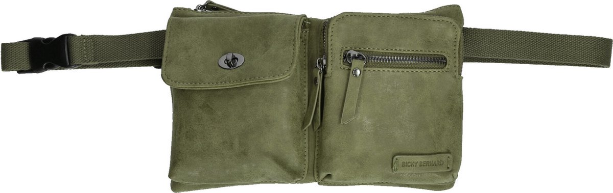 Heuptas Bicky Bernard - Heuptas - fanny pack - Heuptasje - Heuptasje dames - Heuptasje heren - heuptas festival - WDL - 3185 - Groen/Olijf - Schoudertas dames