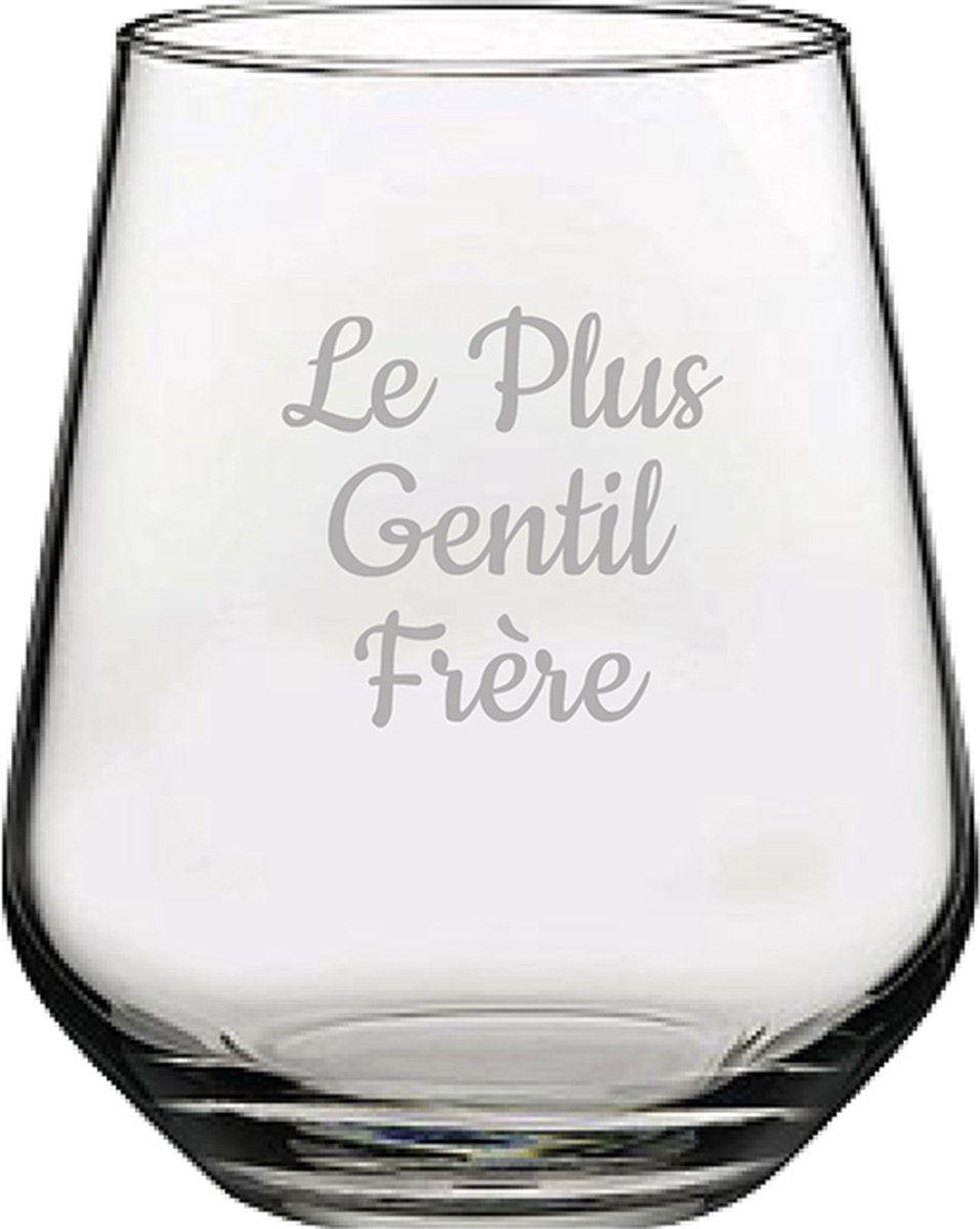 Drinkglas gegraveerd - 42,5cl - Le Plus Gentil Frère