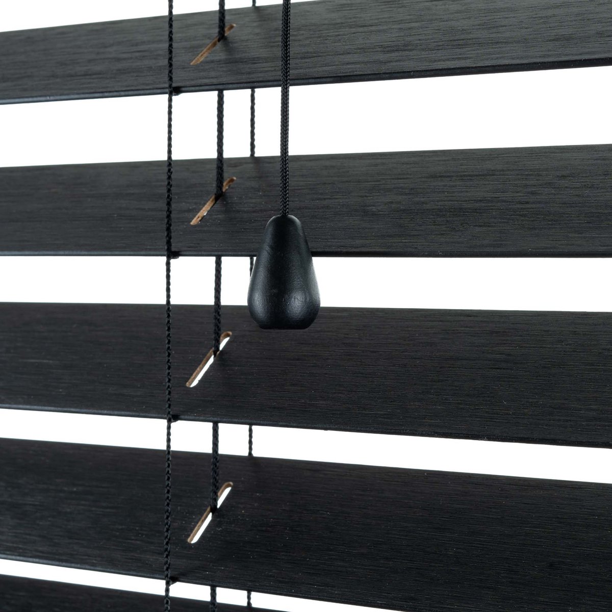Dutchblinds® Bamboe Jaloezieën - 50mm - Zwart - 110 x 250 cm - Breedtematen van 40 t/m 300 cm