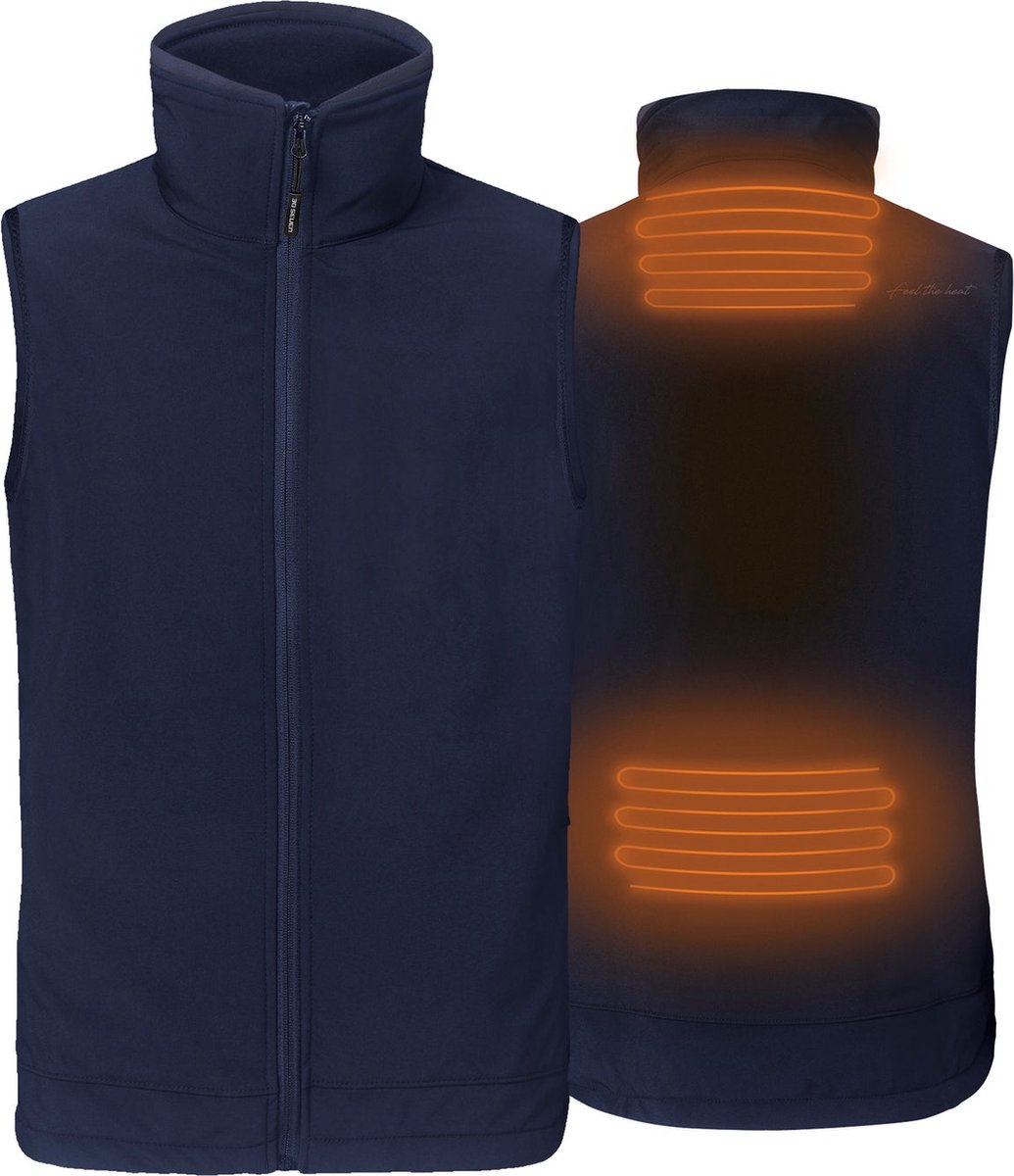 Verwarmde Softshell mouwloze jas regular Fit voor mannen Met extra warme fleece voering Rapid power technologie Blauw