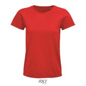 SOL'S - Pioneer T-Shirt dames - Rood - 100% Biologisch Katoen - S