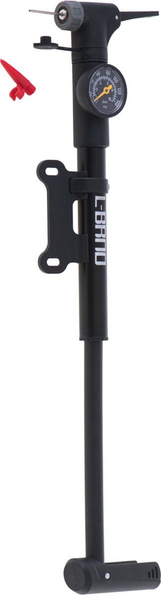L-BRNO hand fietspomp met manometer en fietshouder 32,5 x 4 x 10 cm zwart van L-BRNO — afbeelding 4