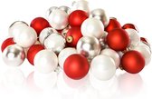 Excellent Deco - Glas Kerstballen Mix 80 Stuks - Red White