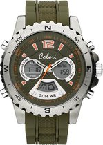 Colori Continental 5 CLD109 Digitaal Horloge - Siliconen Band - Ø 52 mm - Groen