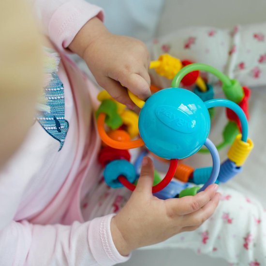 Playgro Speel en leerbal - Grijp- en Bijtspeelgoed - Klikklak geluiden - Spiegeltje - Kralen - Cilinder met rattelende ballen - Playgro