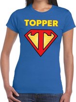 Super Topper t-shirt dames blauw  / Blauw Super Topper  shirt dames L