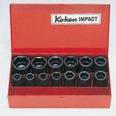 "Ko-Ken 1/2"" slagdopset in metalen kist 10-27mm"