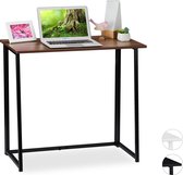 Relaxdays bureau klapbaar - laptoptafel - computertafel - ruimtebesparend - tafel - Hout / zwart