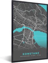 Fotolijst incl. Poster - Stadskaart – Konstanz – Duitsland – Plattegrond – Kaart - 20x30 cm - Posterlijst