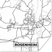Poster Kaart - Rosenheim - Plattegrond - Stadskaart - 50x50 cm