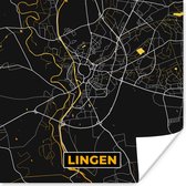 Poster Stadskaart – Plattegrond – Duitsland – Goud – Lingen – Kaart - 75x75 cm