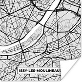 Poster Kaart - Stadskaart - Frankrijk - Issy-Les-Moulineaux - Plattegrond - 50x50 cm
