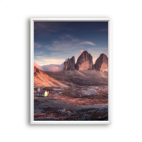 Poster Landschap met bergen en sneeuw Italy Dolomieten Midden - Natuur / Landschap