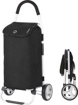 Shoppingcruiser Foldable - Boodschappenwagen Opvouwbaar 45 liter - Afneembare boodschappentas - Zwart