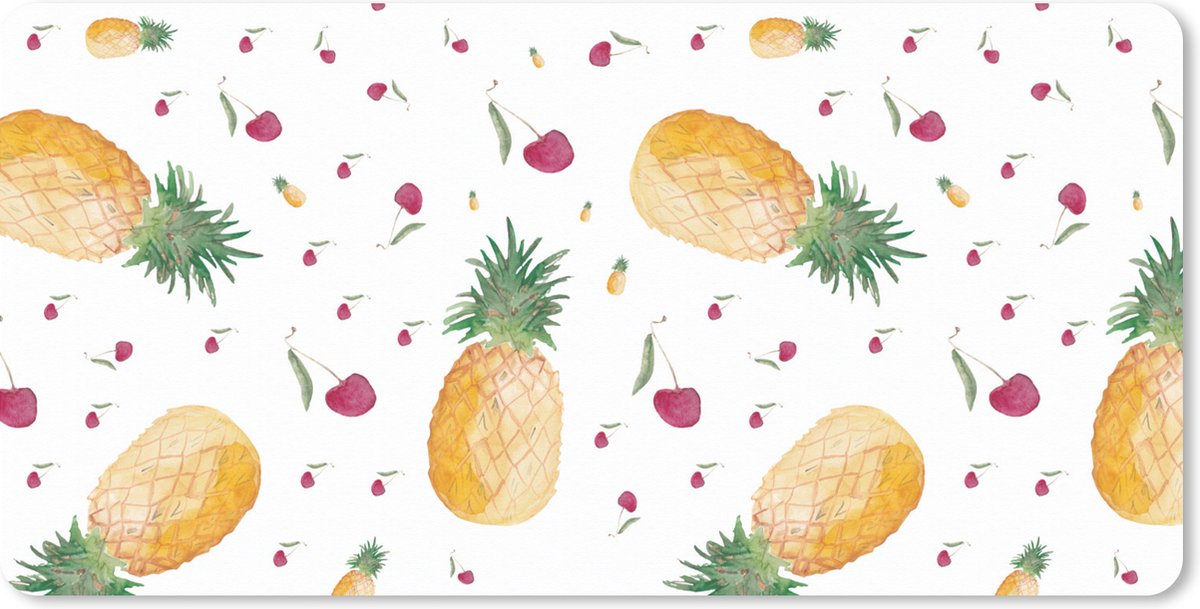 Muismat XXL 120x60 cm - Bureau onderlegger - Bureau mat Fruit - Waterverf - Design - Bureaumat - Gaming mousepad xl - Bureaulegger groot - Computer deskmat
