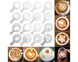 16x Koffie Cappuccino decoratie sjablonen zeef afdrukken ter decoratie / HaverCo
