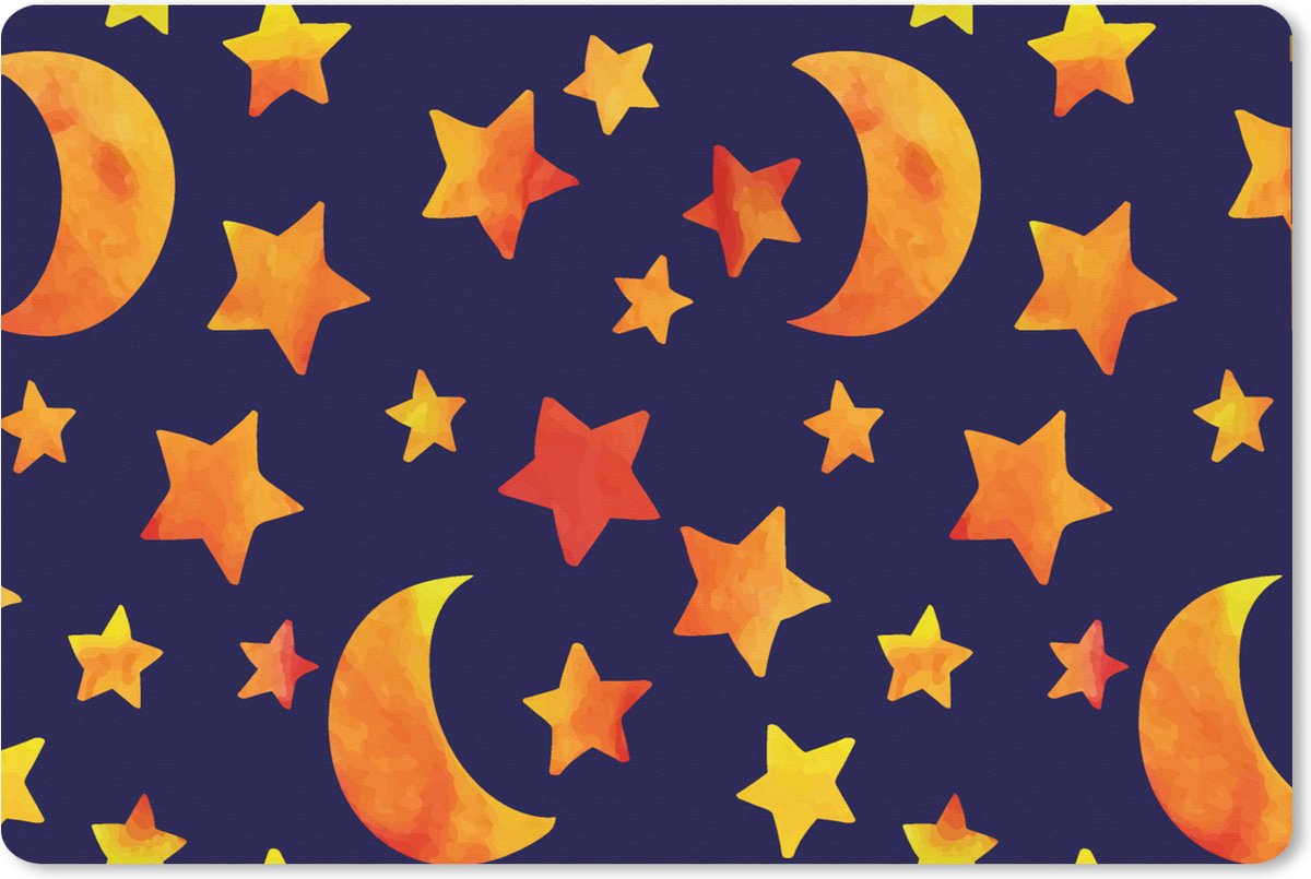 Muismat XXL 120x80 cm - Bureau onderlegger - Bureau mat Sterren - Nacht - Patronen - Kind - Bureaumat - Gaming mousepad xl - Bureaulegger groot - Computer deskmat
