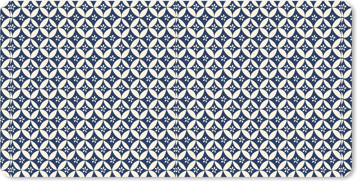 Muismat XXL 100x50 cm - Bureau onderlegger - Bureau mat Japan - Patronen - Blauw - Bureaumat - Gaming mousepad xl - Bureaulegger groot - Computer deskmat