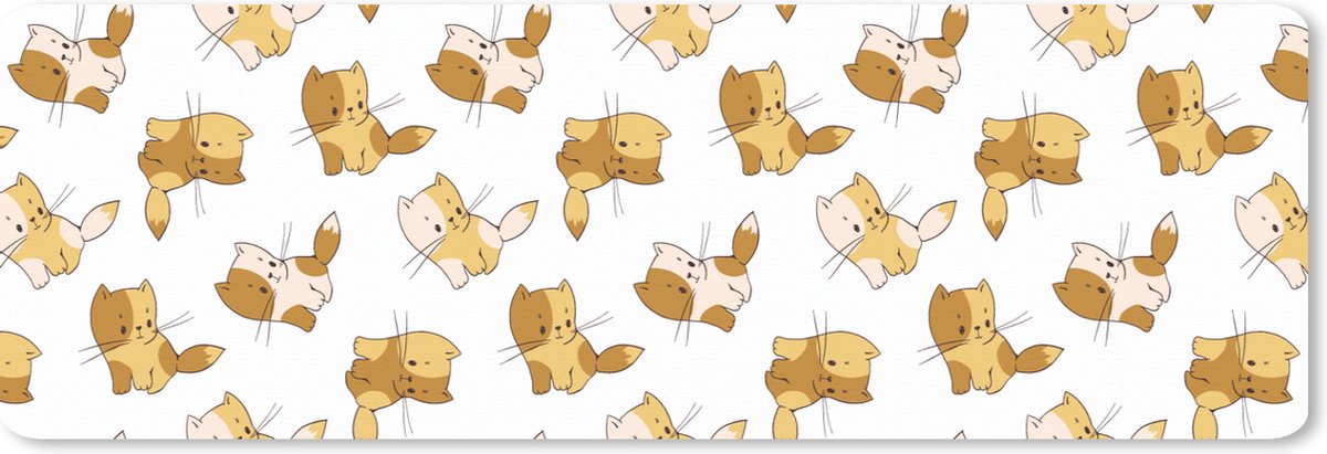 Muismat XXL 90x30 cm - Bureau onderlegger - Bureau mat Patronen - Kat - Kitten - Jongens - Meisjes - Kinderen - Kindje - Bureaumat - Gaming mousepad xl - Bureaulegger groot - Computer deskmat