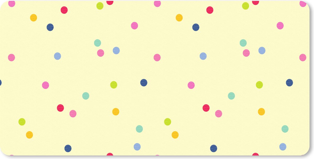 Muismat XXL 120x60 cm - Bureau onderlegger - Bureau mat Confetti - Patronen - Pastel - Bureaumat - Gaming mousepad xl - Bureaulegger groot - Computer deskmat
