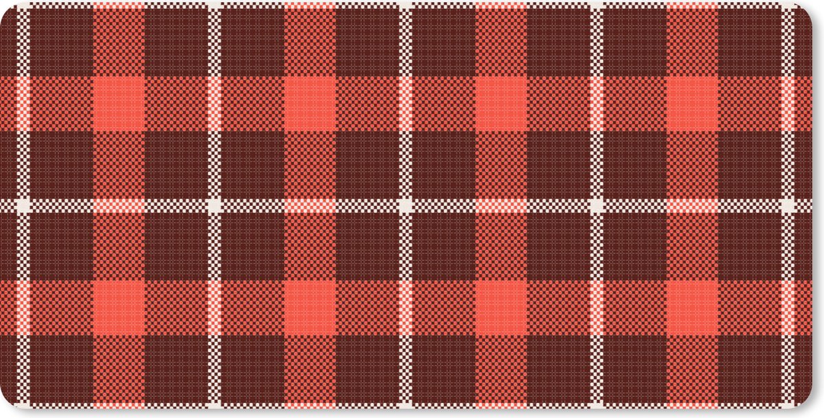 Muismat XXL 80x40 cm - Bureau onderlegger - Bureau mat Schotse ruit - Plaid - Rood - Patronen - Bureaumat - Gaming mousepad xl - Bureaulegger groot - Computer deskmat