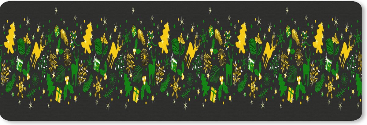 Muismat XXL 90x30 cm - Bureau onderlegger - Bureau mat Kerst - Patroon - Hert - Bureaumat - Gaming mousepad xl - Bureaulegger groot - Computer deskmat