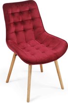 Eetkamerstoel - Eetkamerstoelen - Keukenstoelen - Set van 8 - Rood