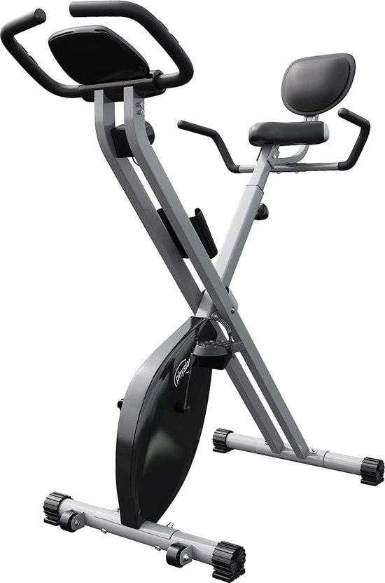 Hometrainer - Hometrainer fiets - Inklapbaar - 8 weerstandniveaus - LCD -  Grijs | bol.com