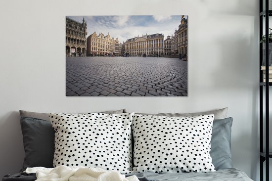 Toile Peinture Architecture - Bruxelles - België - 90x60 cm - Décoration murale