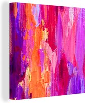 Peinture acrylique aux couleurs vives sur toile 90x90 cm - Tirage photo sur toile (Décoration murale salon / chambre)