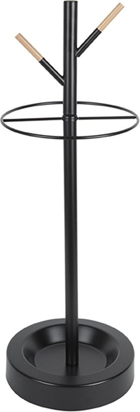 Umbrella stand Fushion black w. rubber wood