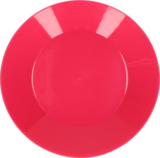 3x stuks ontbijt/diner bordjes hard kunststof 21 cm in het roze. Outdoor servies camping/picknick/verjaardag van Bilincol. — afbeelding 2