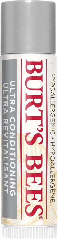 Burt's Bees lippenbalsem met zeshoekige honingraatprint, rood.