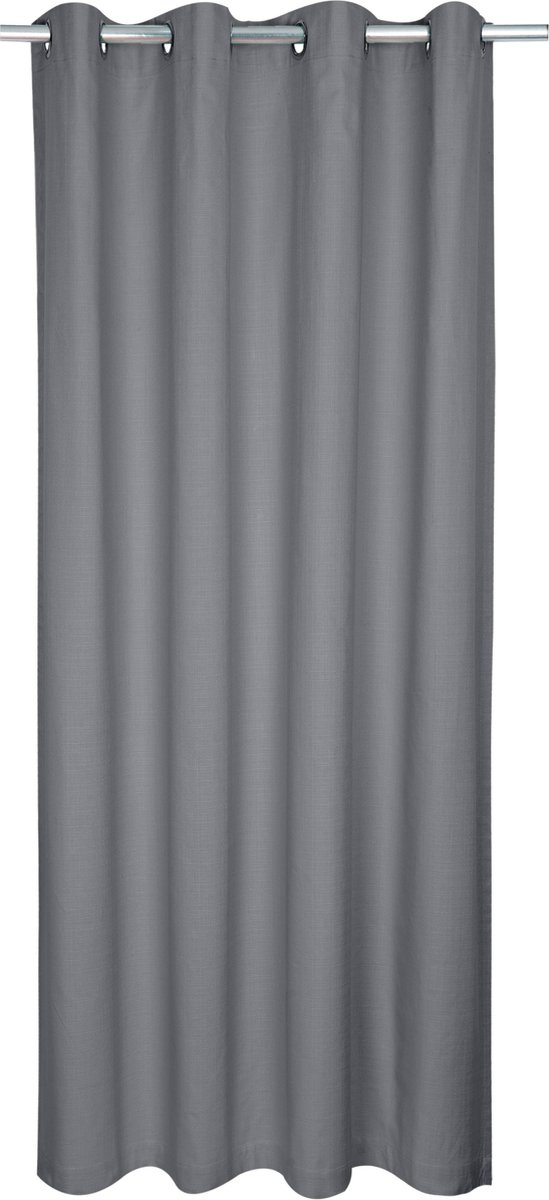 INSPIRE - Dekkend gordijn LEYA - B.140 x H.280 cm - gordijnen met oogjes - katoen - grijs