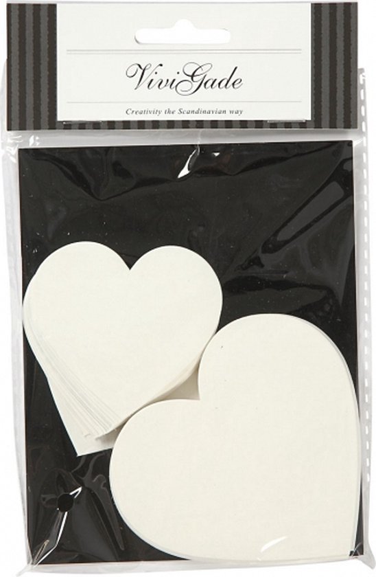 50x Witte decoratie hartjes van karton - Bruiloft/huwelijk thema  versieringen | bol.com