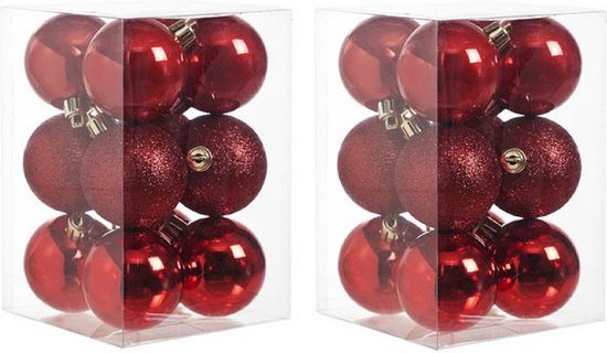 24x Rode kunststof kerstballen 6 cm - Mat/glans - Onbreekbare plastic  kerstballen -... | bol.com